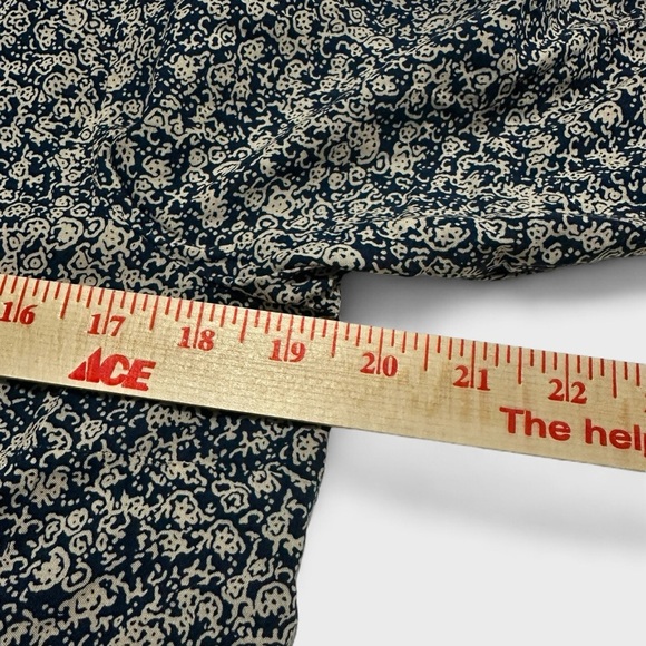 Anthropologie Maeve Blouse Womens Size 6 Navy Blue Pattern Hiver Peasant Top NWT - Picture 12 of 15